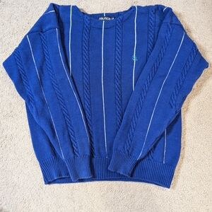 Nautica Blue Cotton Sweater